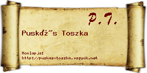 Puskás Toszka névjegykártya